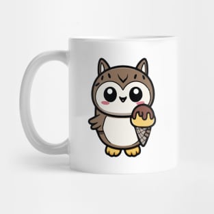 Kawaii Cute Ice Cream Owl Mug